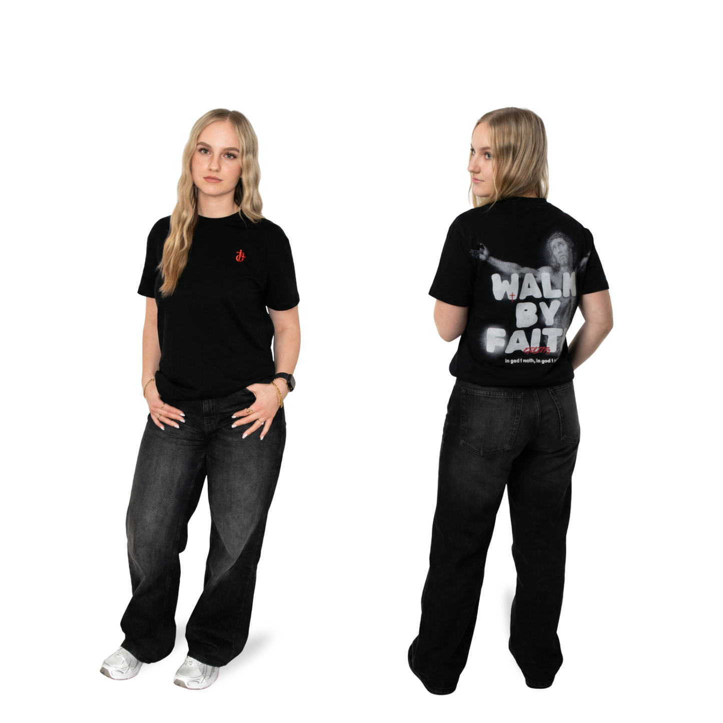 Walk by Faith T-Shirt (Schwarz)